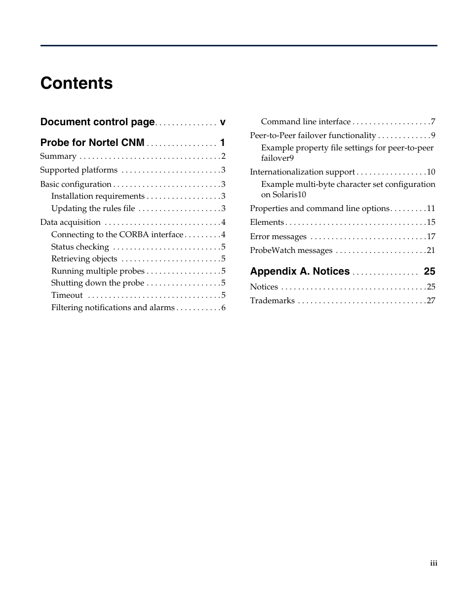 IBM Netcool/OMNIbus Probe for Nortel CNM User Manual | Page 3 / 34