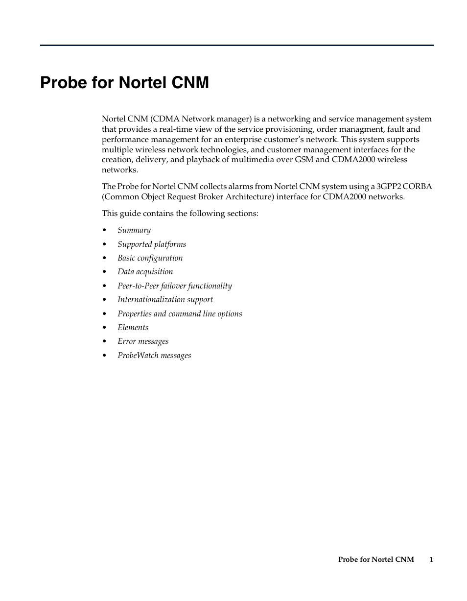 Probe for nortel cnm | IBM Netcool/OMNIbus Probe for Nortel CNM User Manual | Page 7 / 34