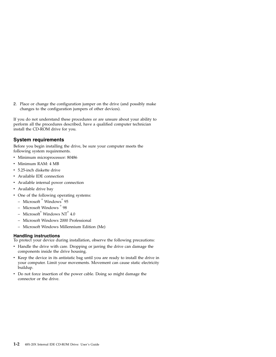 System requirements, Handling instructions | IBM 71P7279 User Manual | Page 10 / 128