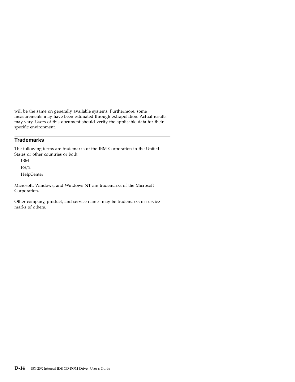 Trademarks | IBM 71P7279 User Manual | Page 122 / 128