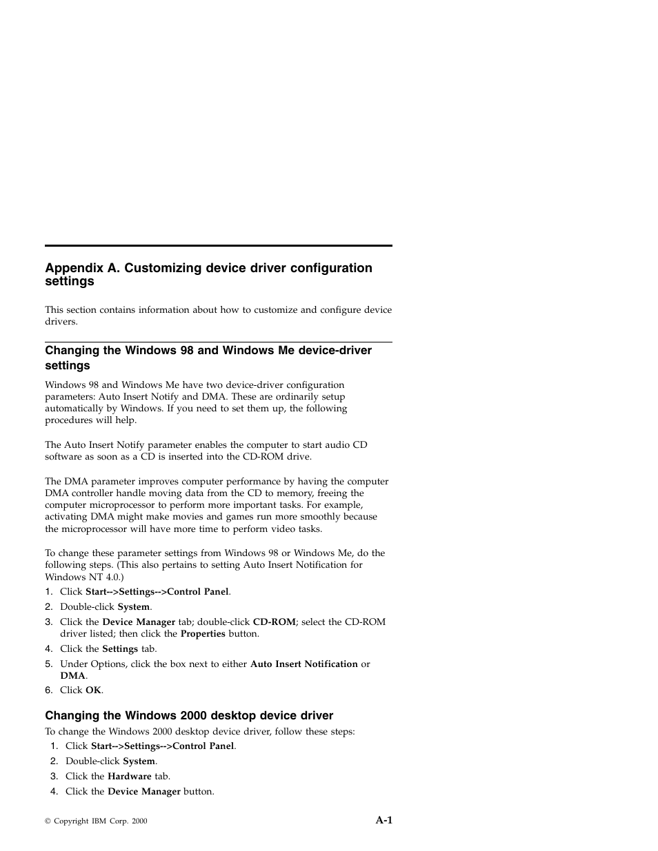 Changing the windows 2000 desktop device driver | IBM 71P7279 User Manual | Page 99 / 128