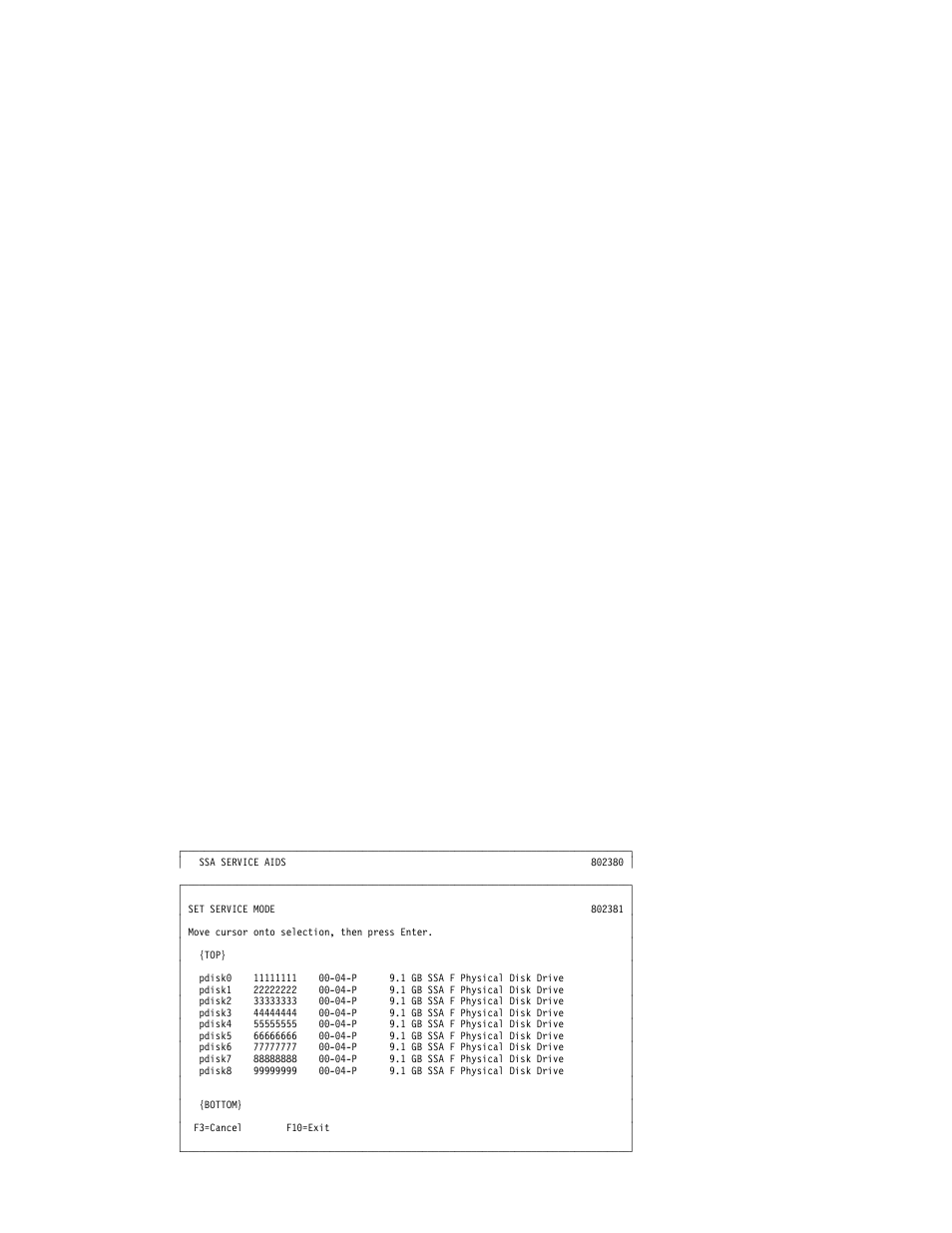 Set service mode service aid | IBM H SERIES RS/6000 User Manual | Page 193 / 290
