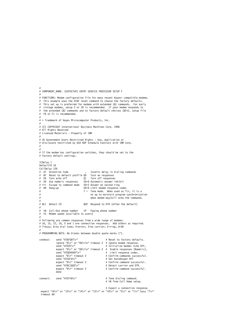 Sample file modem_f.cfg, Modem_f.cfg, C-19 | IBM H SERIES RS/6000 User Manual | Page 263 / 290