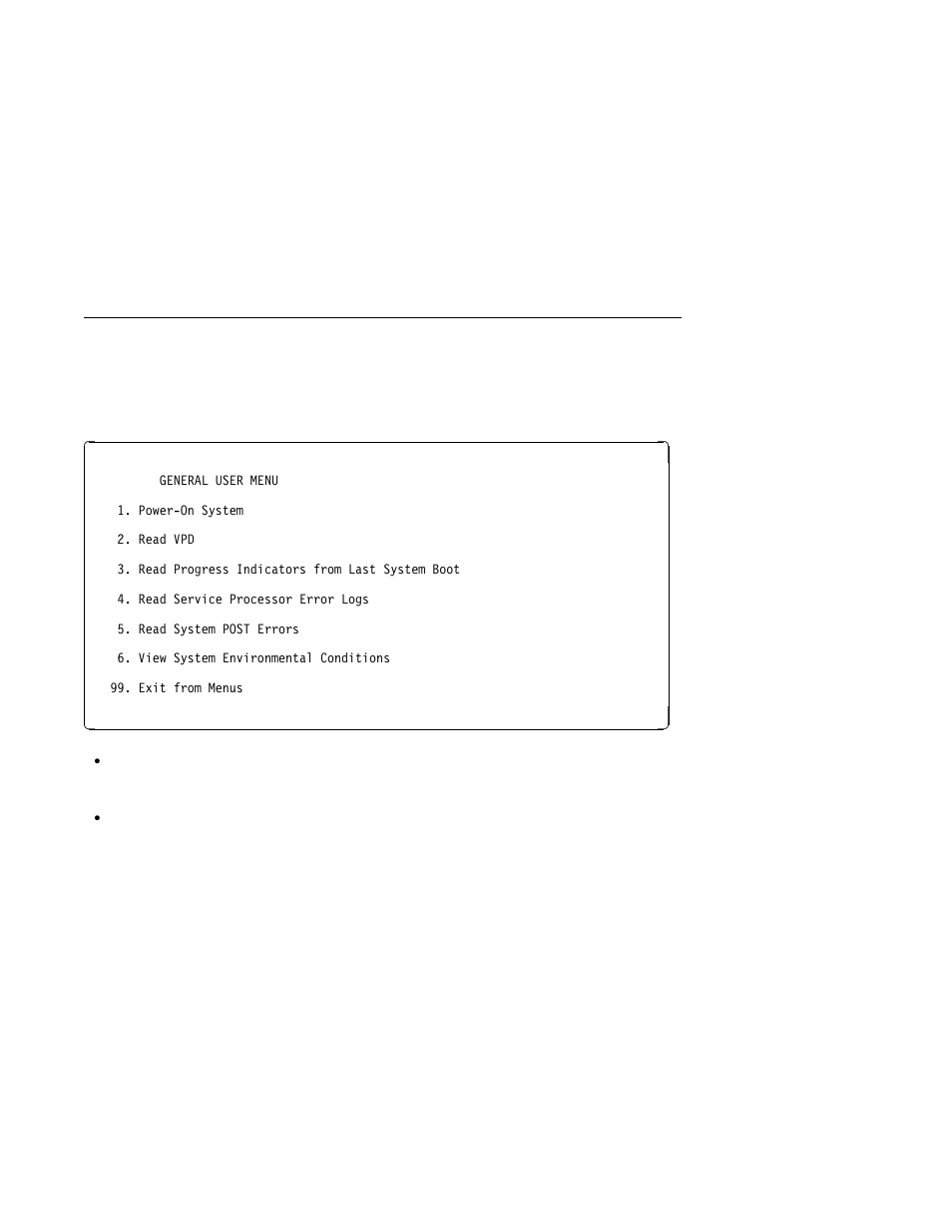 General user menus | IBM H SERIES RS/6000 User Manual | Page 44 / 290