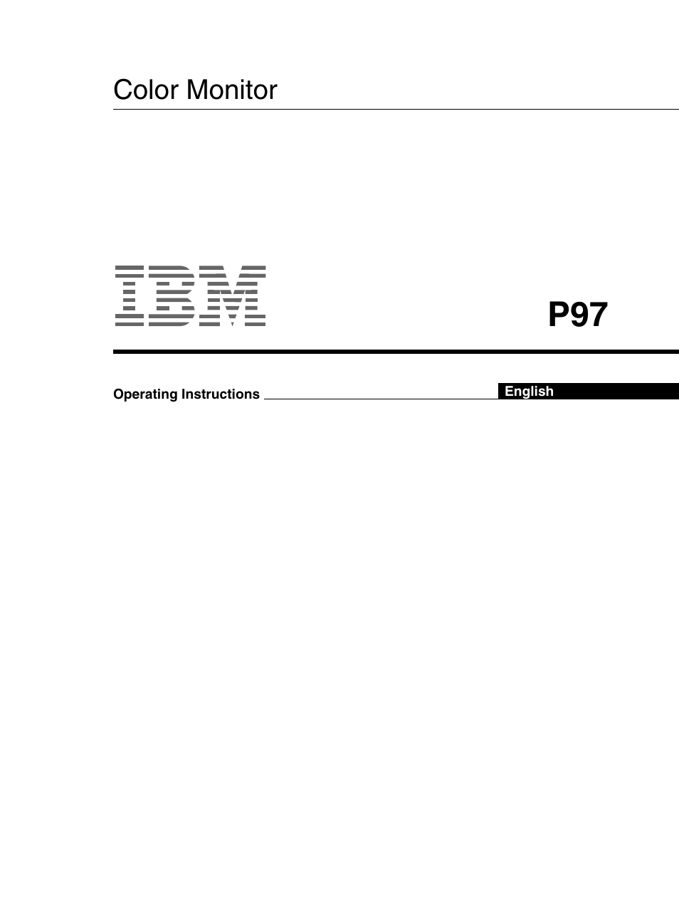 IBM P97 User Manual | 20 pages