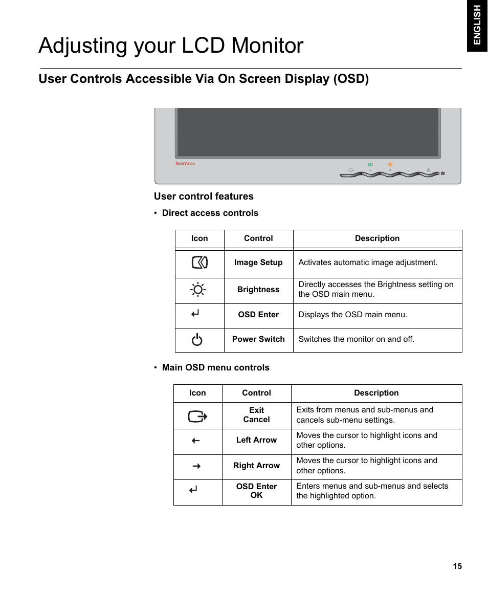 Adjusting your lcd monitor | IBM L170 User Manual | Page 18 / 32