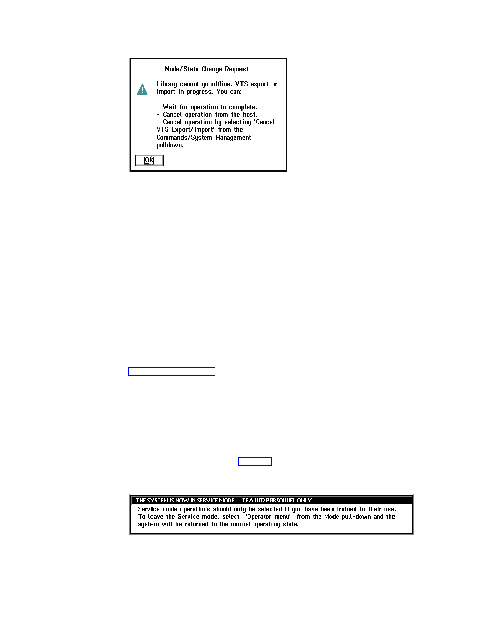 Service menu | IBM Tape Library Magstar 3494 User Manual | Page 126 / 378