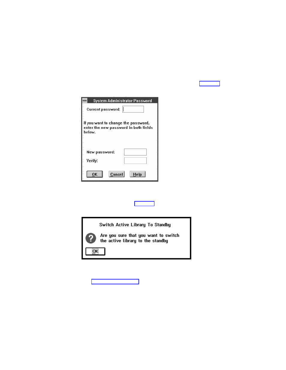 Switch active library manager to standby | IBM Tape Library Magstar 3494 User Manual | Page 127 / 378