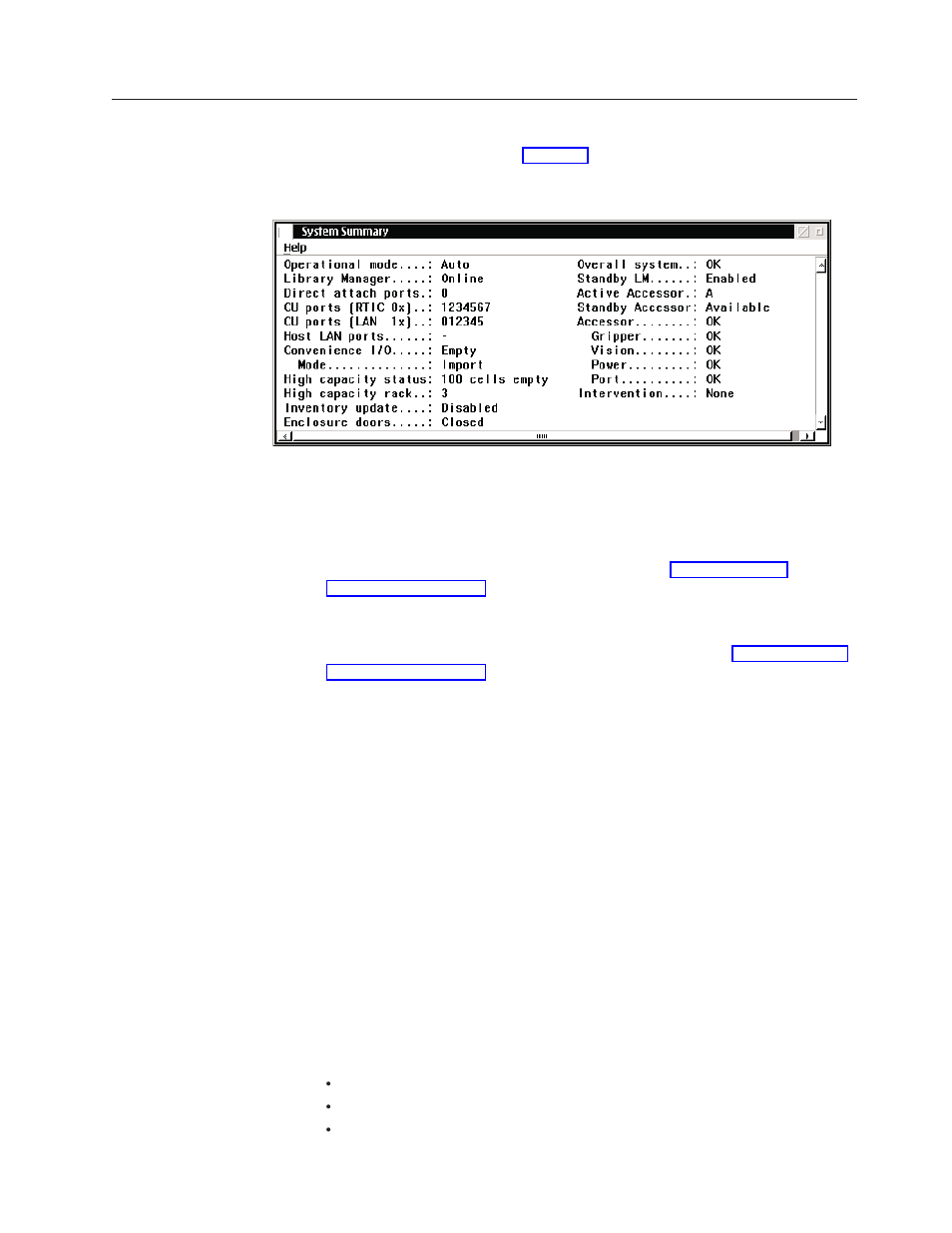 Using the system summary, System summary pop-up window | IBM Tape Library Magstar 3494 User Manual | Page 153 / 378