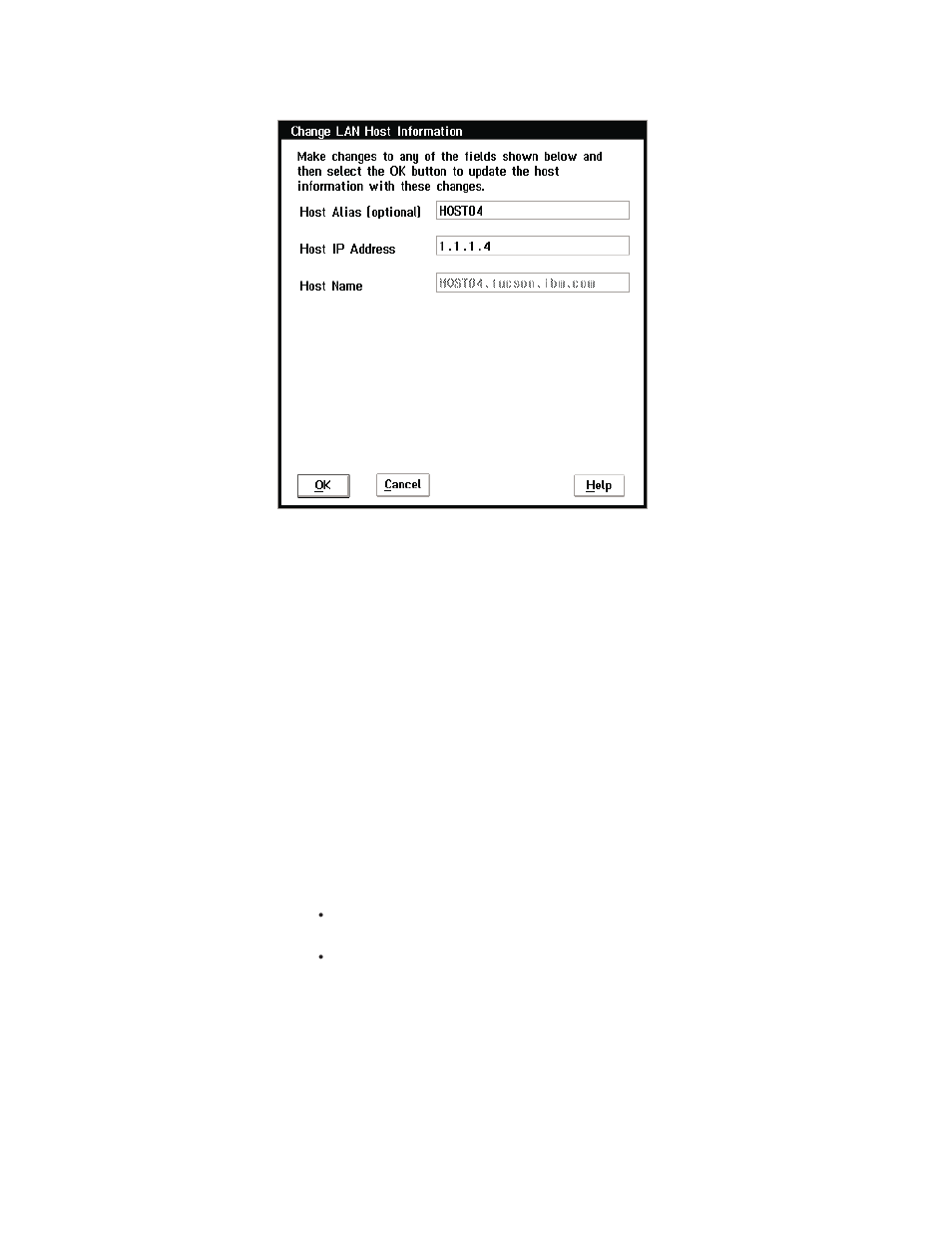 Change lan host information pop-up window (tcp/ip) | IBM Tape Library Magstar 3494 User Manual | Page 219 / 378