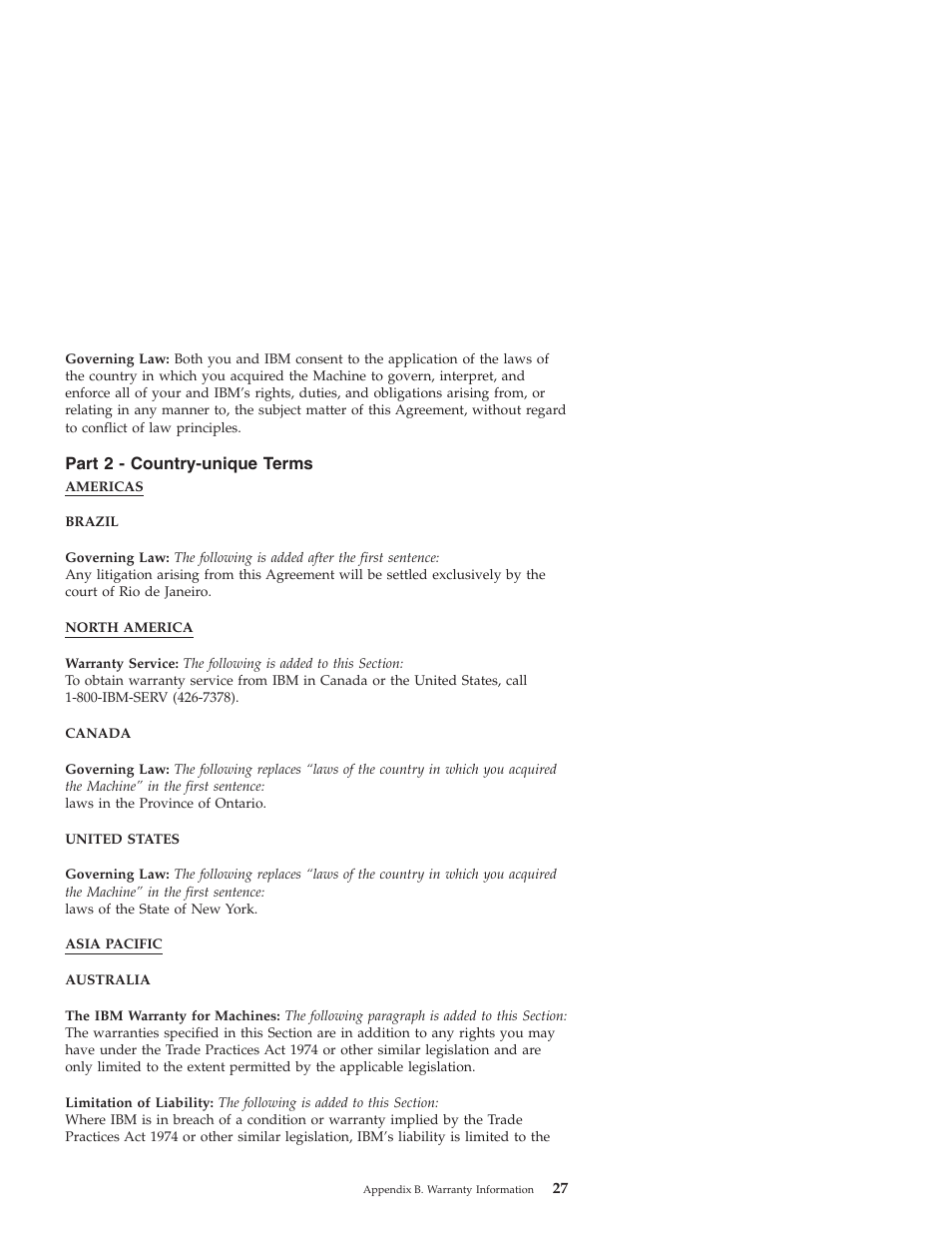 Part 2 - country-unique terms | IBM ThinkPad 22P7028 User Manual | Page 35 / 54
