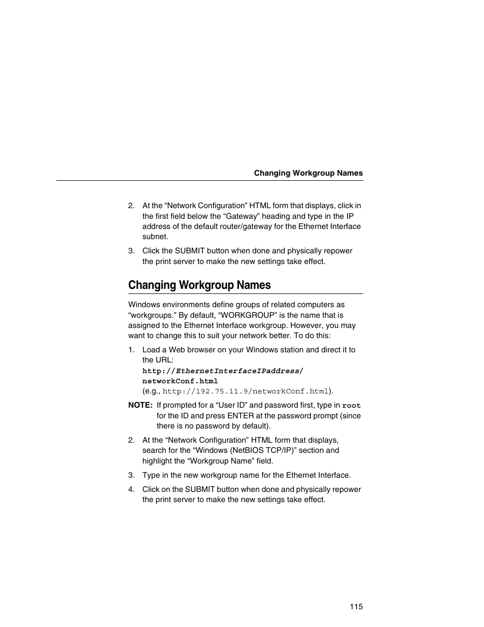 Changing workgroup names | IBM INFOPRINT 6500 User Manual | Page 115 / 398