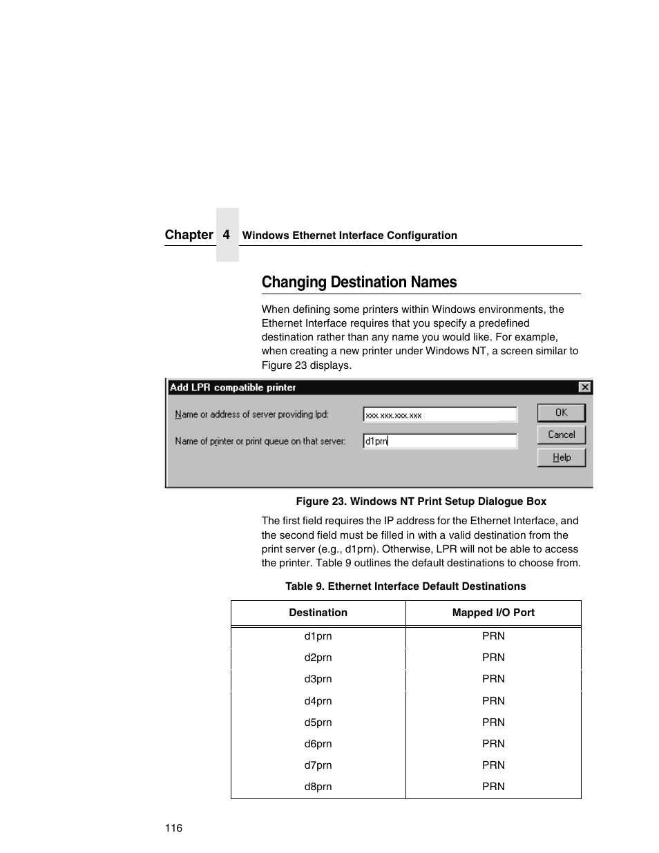 Changing destination names | IBM INFOPRINT 6500 User Manual | Page 116 / 398