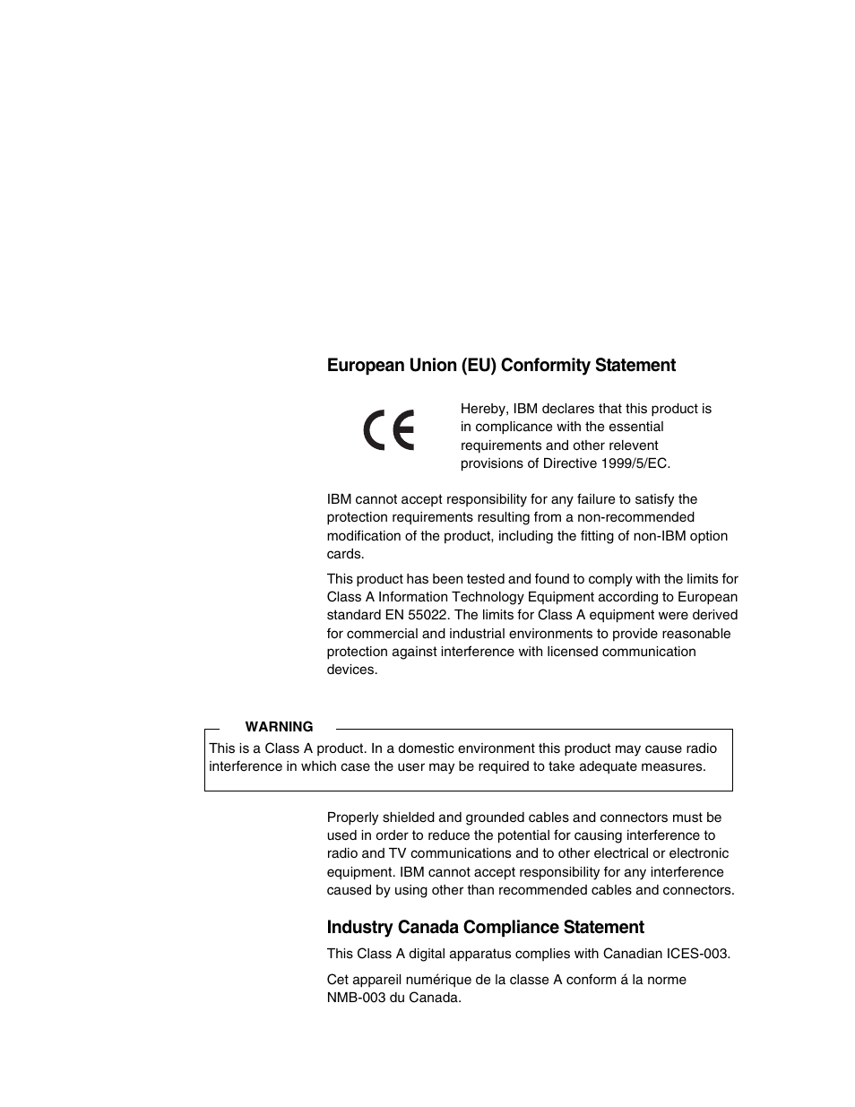 European union (eu) conformity statement, Industry canada compliance statement | IBM INFOPRINT 6500 User Manual | Page 12 / 398