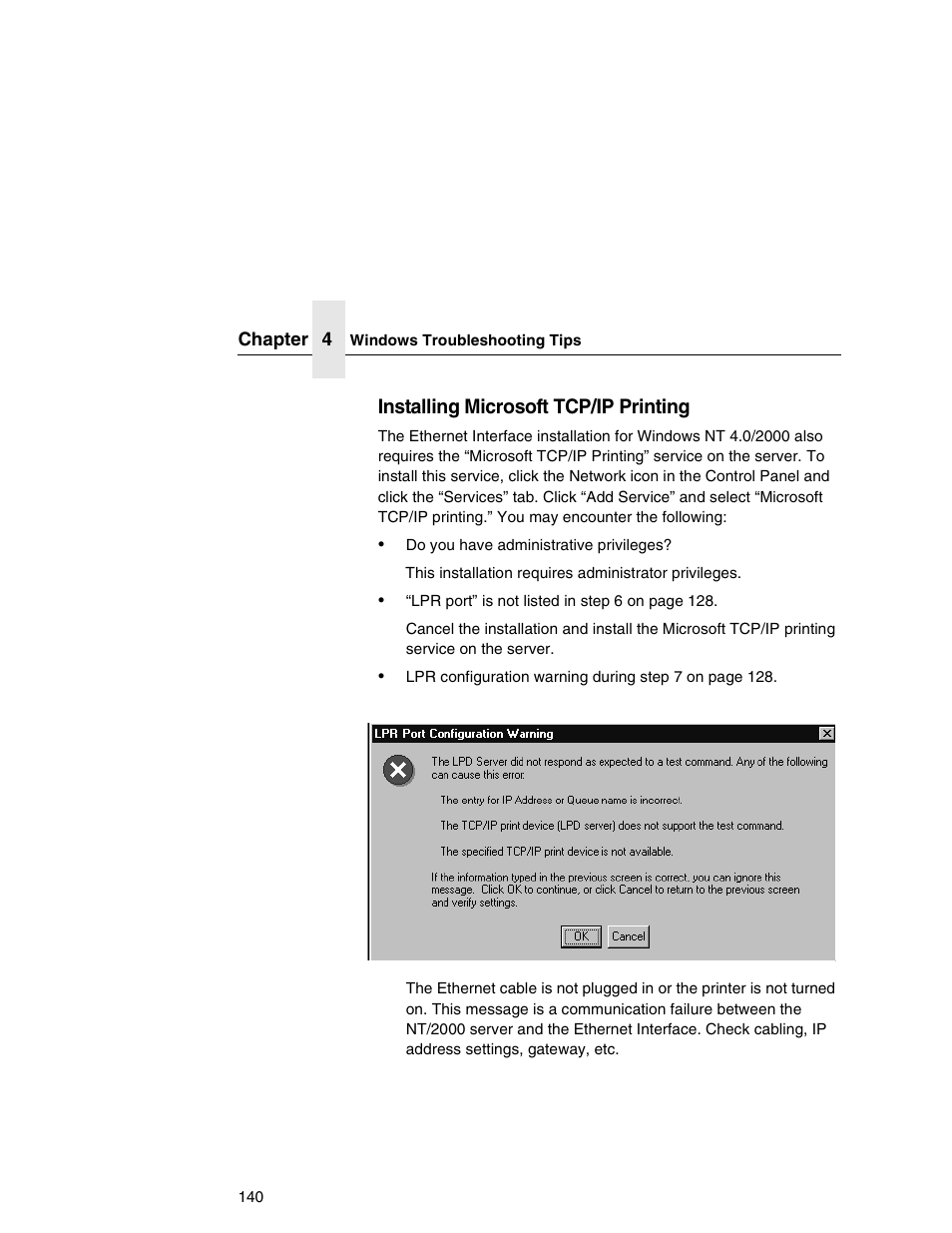 Installing microsoft tcp/ip printing | IBM INFOPRINT 6500 User Manual | Page 140 / 398