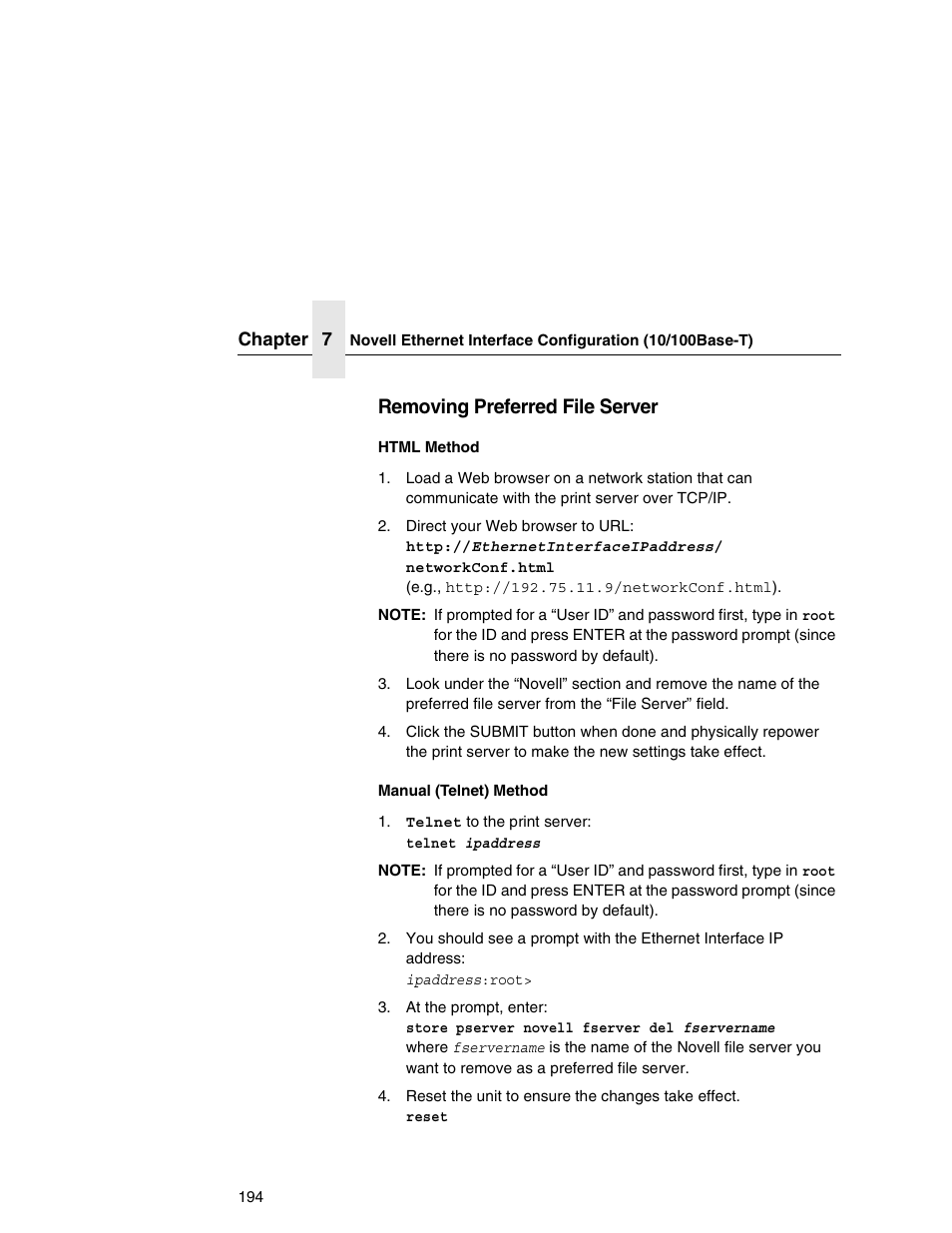 Removing preferred file server | IBM INFOPRINT 6500 User Manual | Page 194 / 398