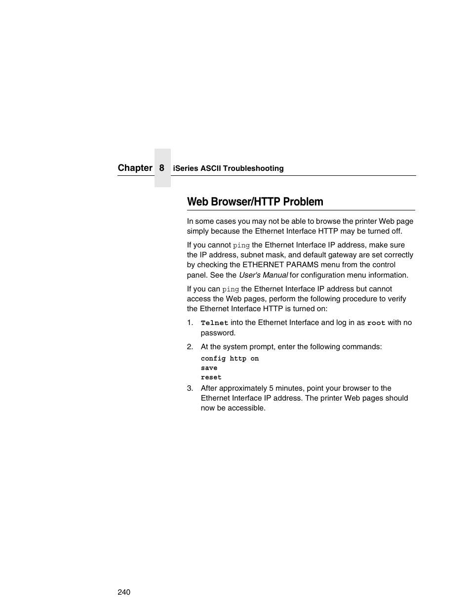 Web browser/http problem | IBM INFOPRINT 6500 User Manual | Page 240 / 398