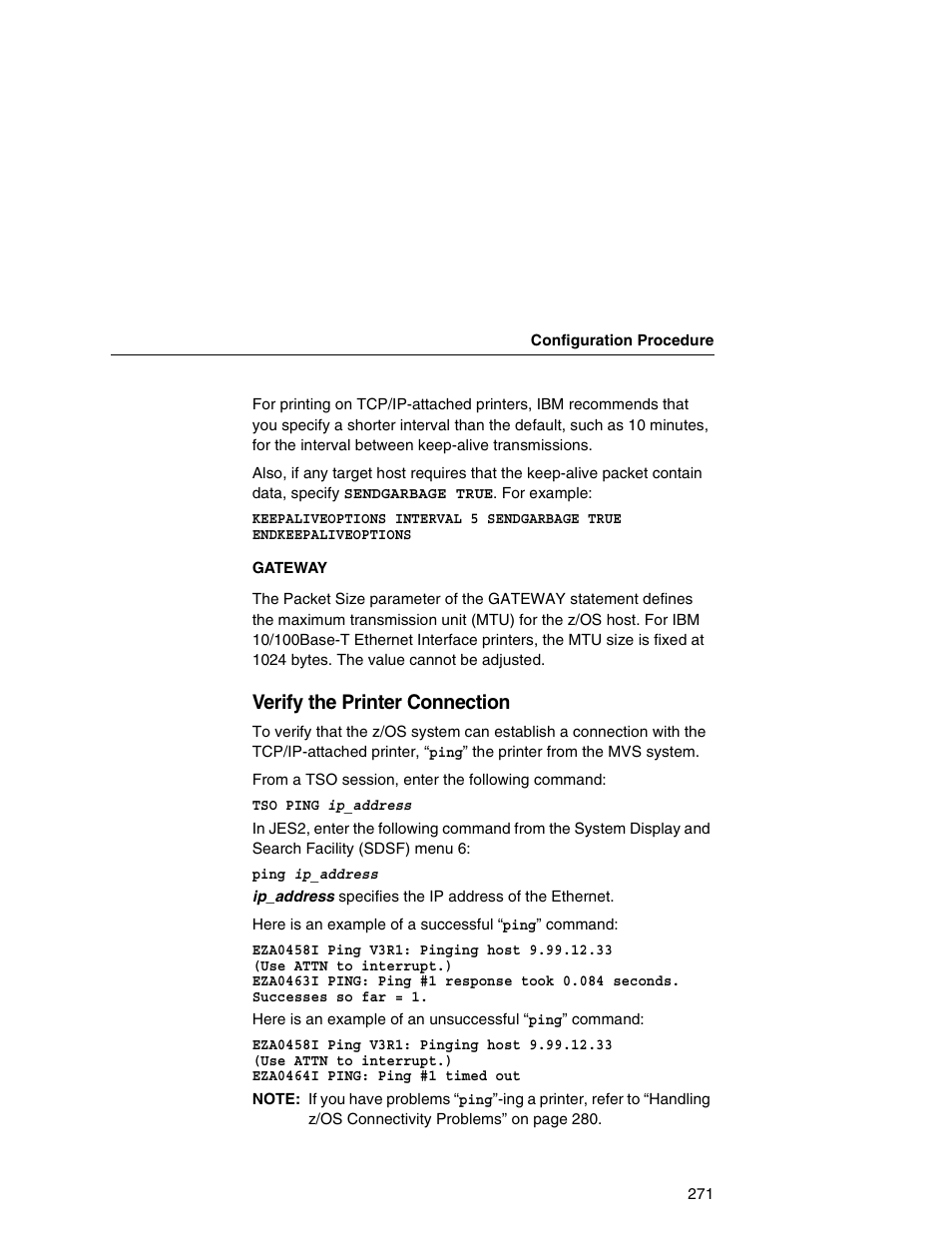 Verify the printer connection | IBM INFOPRINT 6500 User Manual | Page 271 / 398