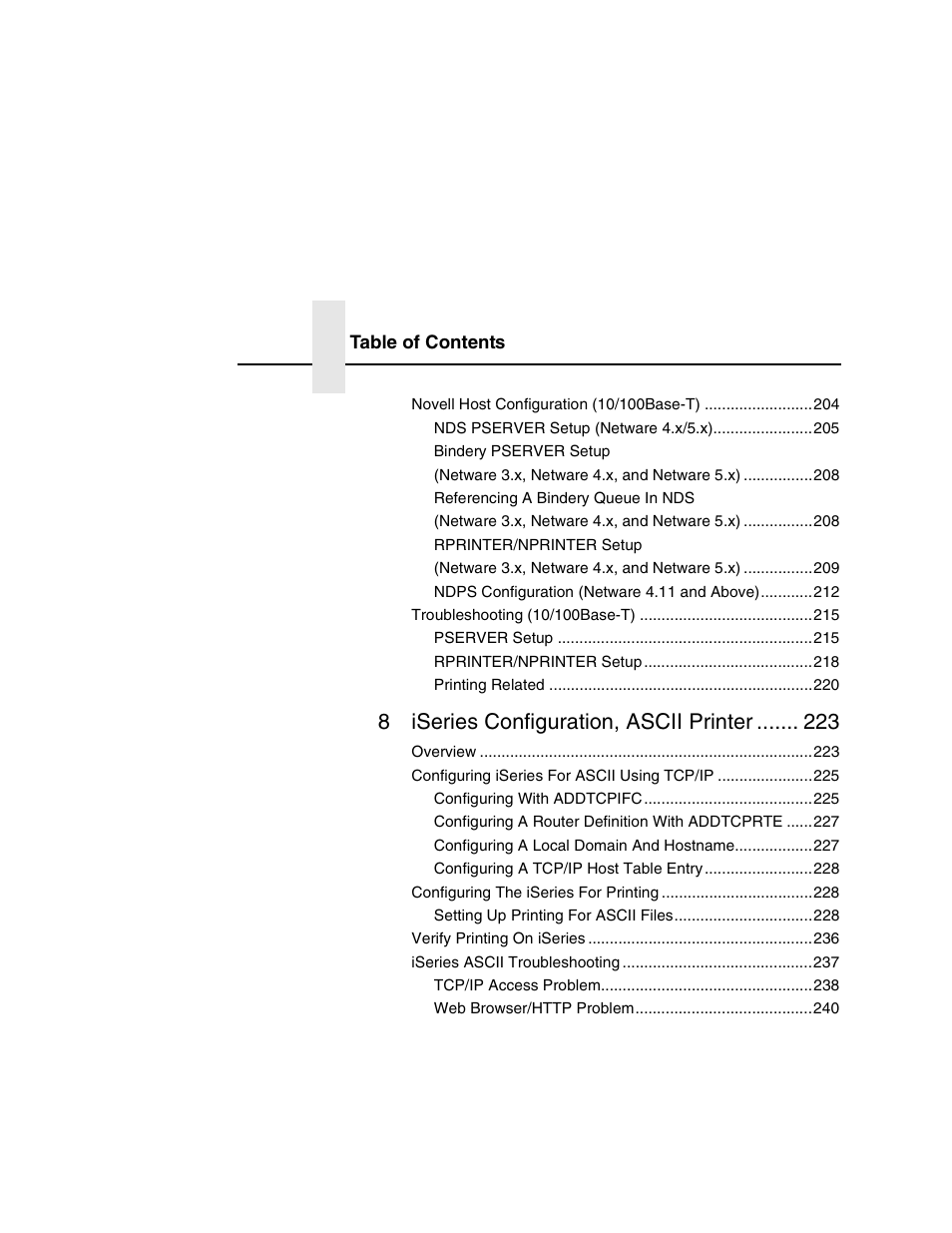 8iseries configuration, ascii printer | IBM INFOPRINT 6500 User Manual | Page 30 / 398