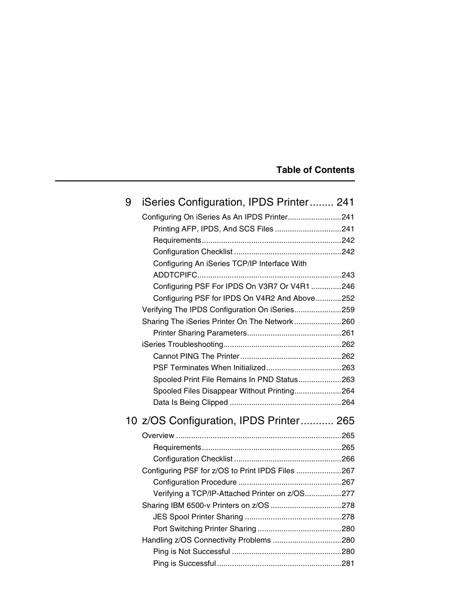 9iseries configuration, ipds printer, 10 z/os configuration, ipds printer | IBM INFOPRINT 6500 User Manual | Page 31 / 398