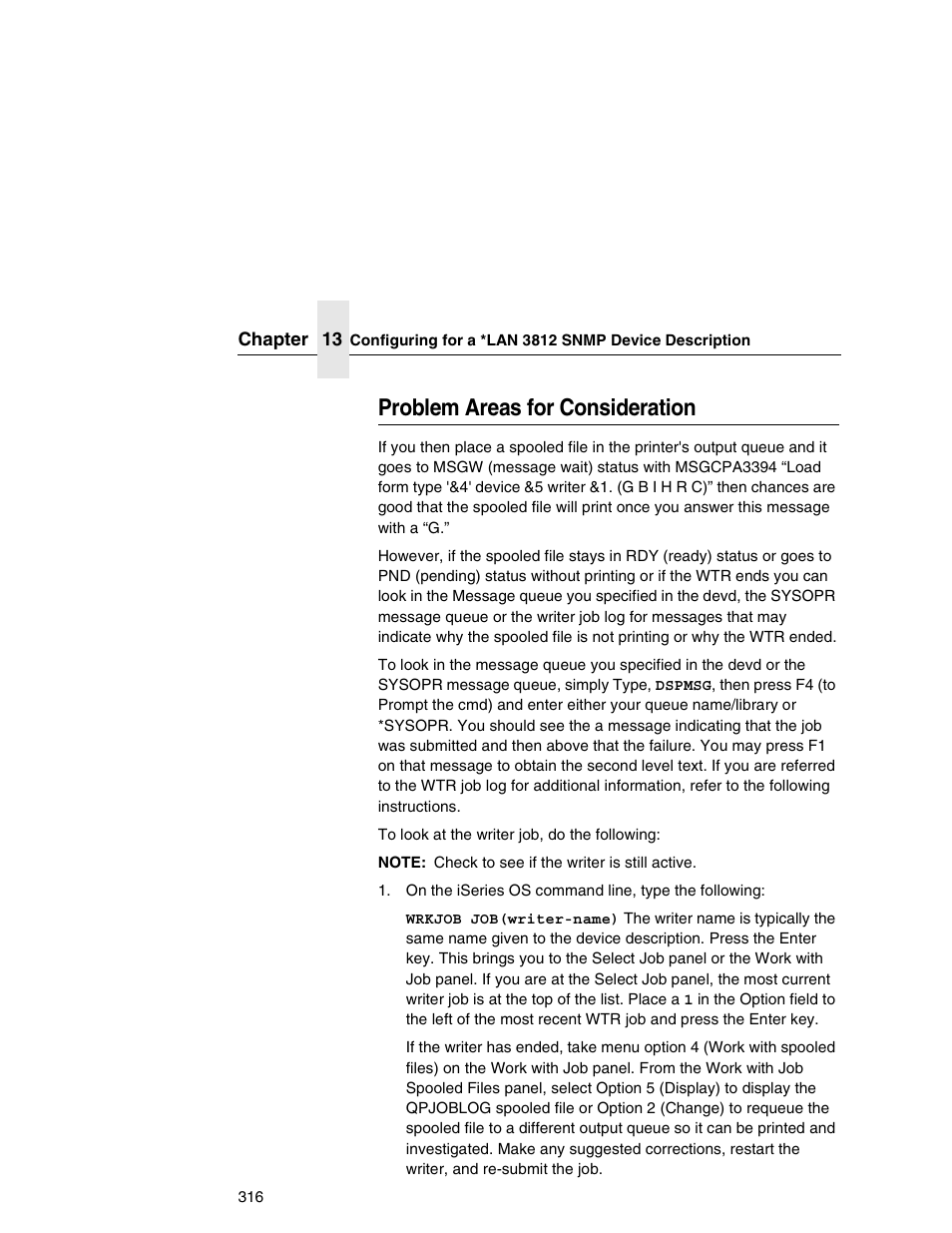 Problem areas for consideration | IBM INFOPRINT 6500 User Manual | Page 316 / 398