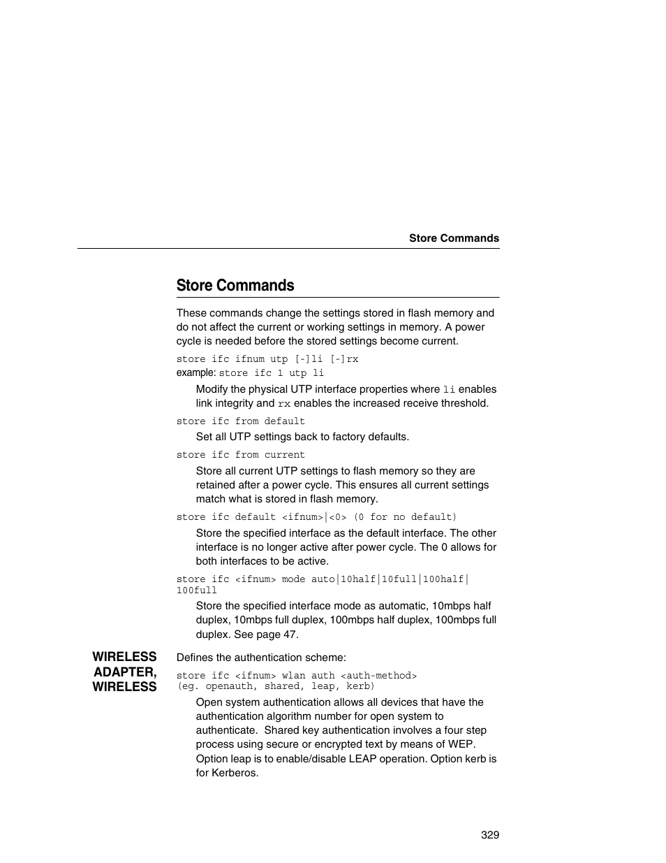 Store commands | IBM INFOPRINT 6500 User Manual | Page 329 / 398