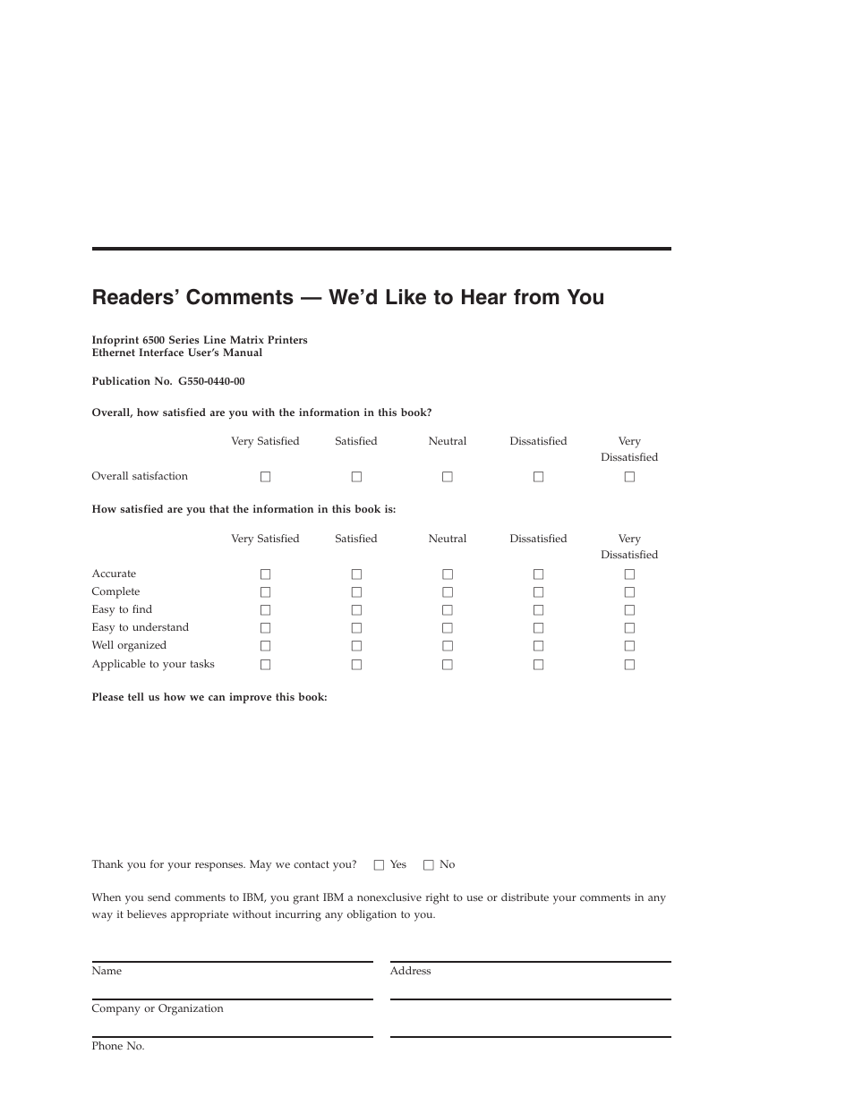 Readers, Comments, We’d | Like, Hear, From | IBM INFOPRINT 6500 User Manual | Page 395 / 398