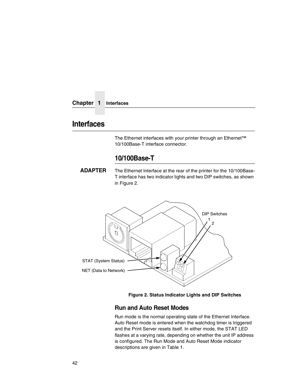 Interfaces, 10/100base-t | IBM INFOPRINT 6500 User Manual | Page 42 / 398