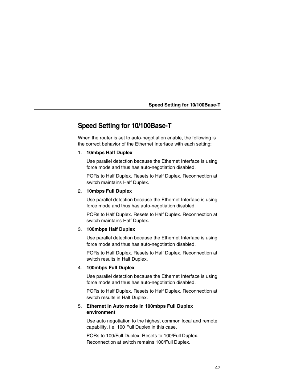 Speed setting for 10/100base-t | IBM INFOPRINT 6500 User Manual | Page 47 / 398