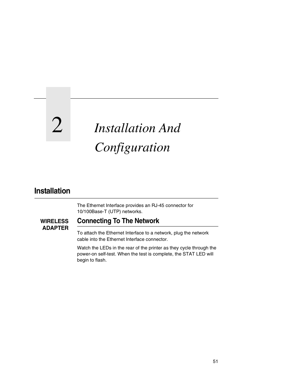 2 installation and configuration, Installation, Connecting to the network | Installation and configuration | IBM INFOPRINT 6500 User Manual | Page 51 / 398