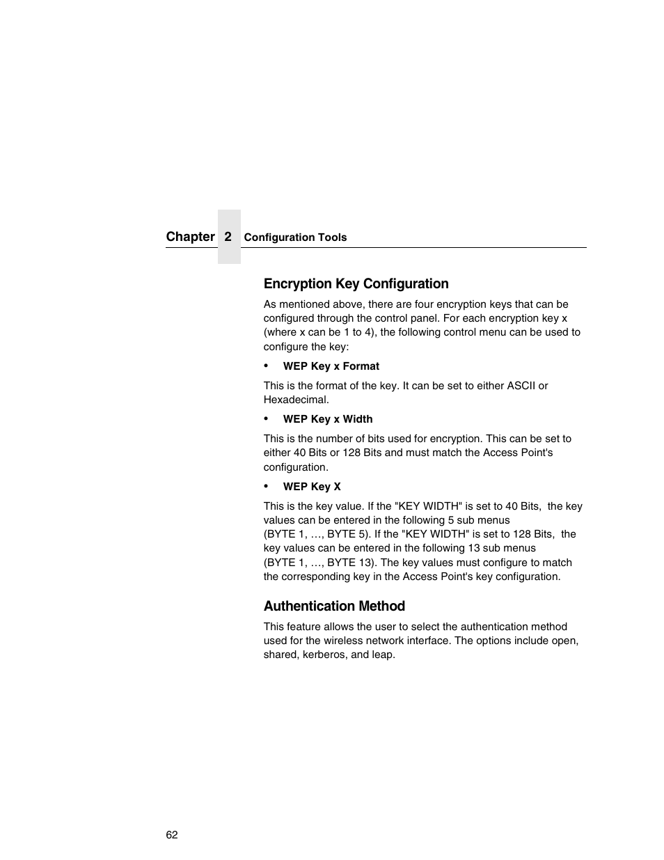 Encryption key configuration, Authentication method | IBM INFOPRINT 6500 User Manual | Page 62 / 398