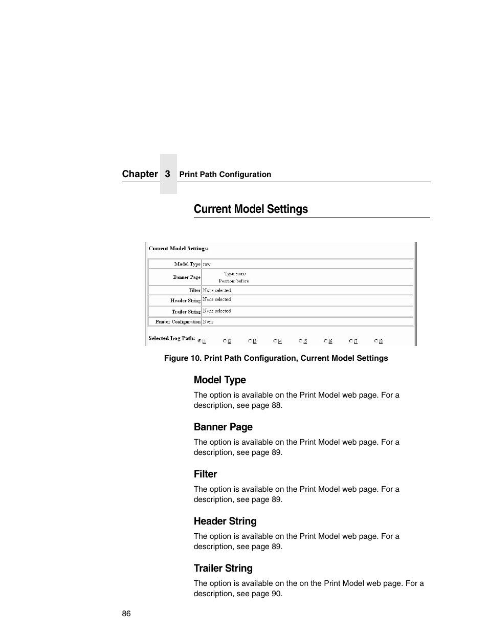 Current model settings | IBM INFOPRINT 6500 User Manual | Page 86 / 398