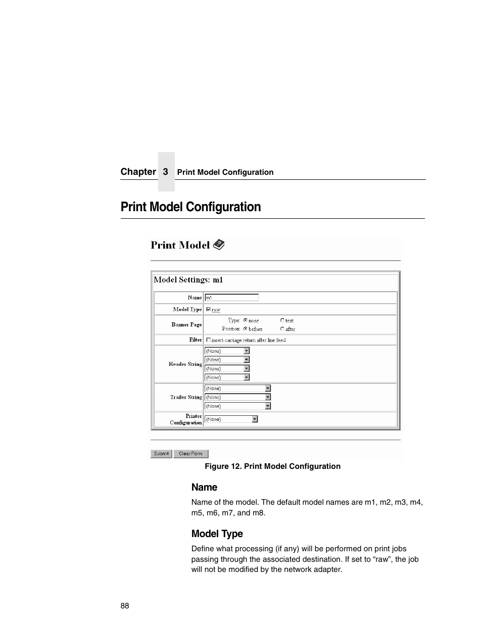 Print model configuration | IBM INFOPRINT 6500 User Manual | Page 88 / 398