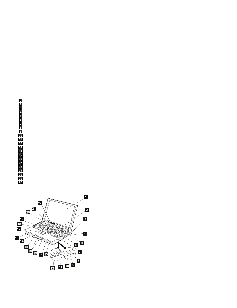 Locations, Front view, Locations front view | IBM THINKPAD S05L-1270-01 User Manual | Page 619 / 716