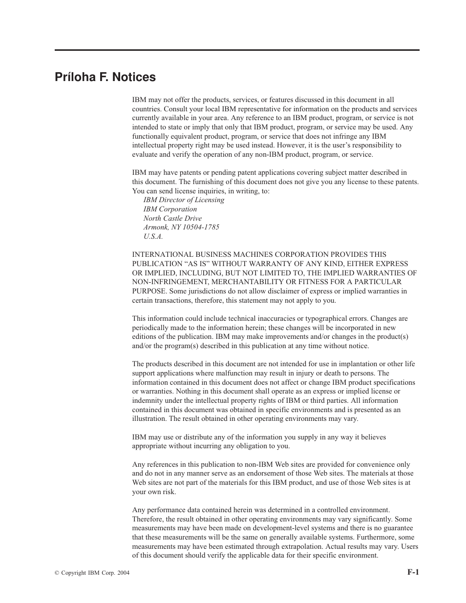 Príloha f. notices, Príloha, Notices | IBM M400 User Manual | Page 75 / 82