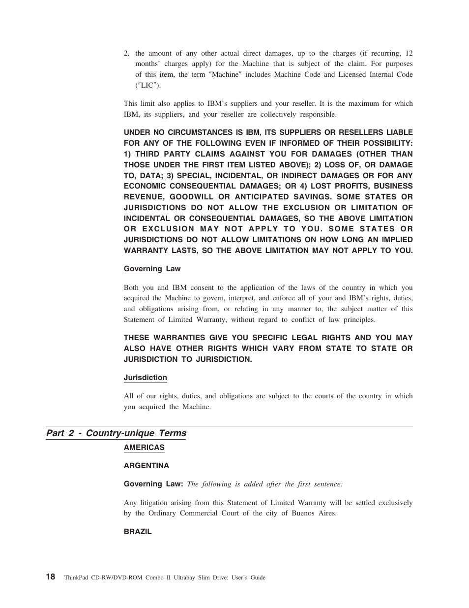 Part 2 - country-unique terms | IBM ThinkPad 73P3292 User Manual | Page 32 / 52