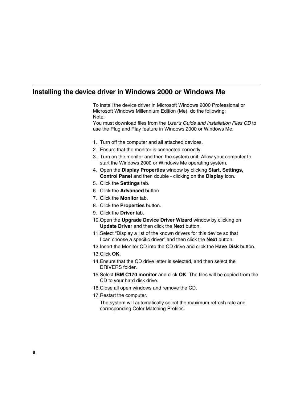 IBM C170 User Manual | Page 10 / 25