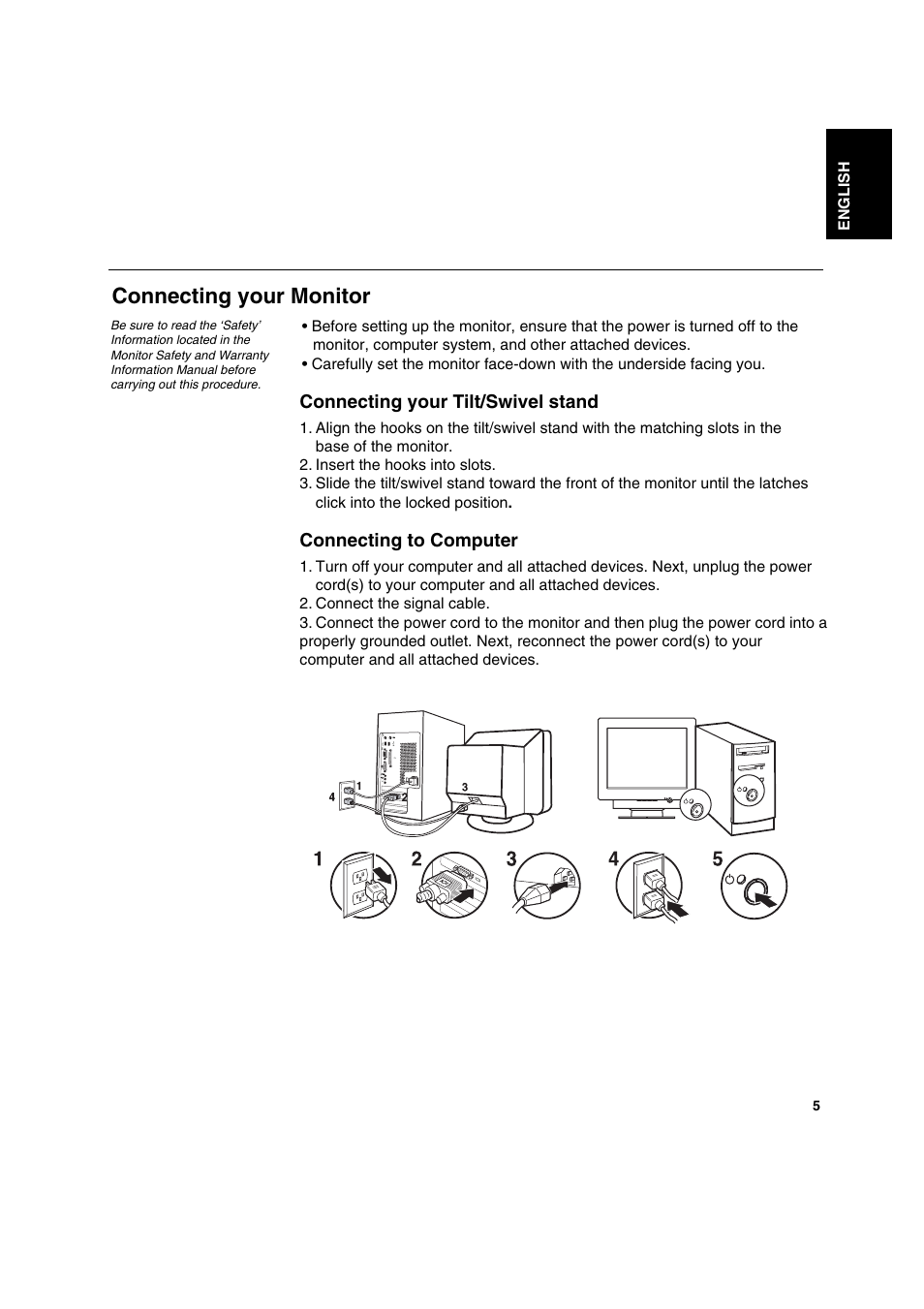 Connecting your monitor | IBM C170 User Manual | Page 7 / 25