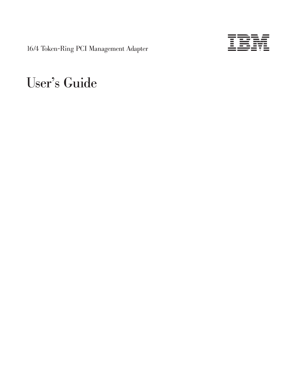 IBM 16/4 Token-Ring User Manual | 113 pages