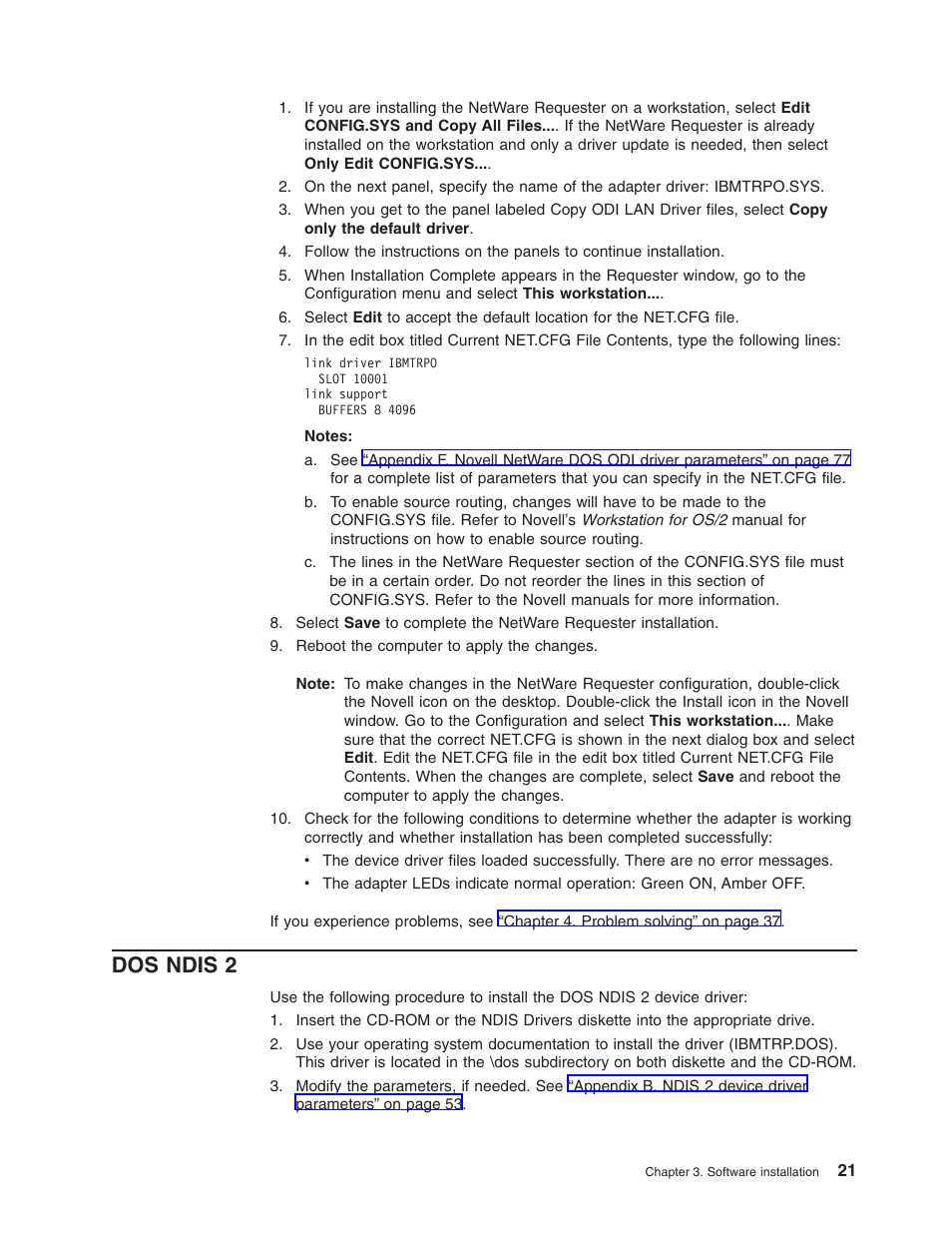Dos ndis 2 | IBM 16/4 Token-Ring User Manual | Page 29 / 113