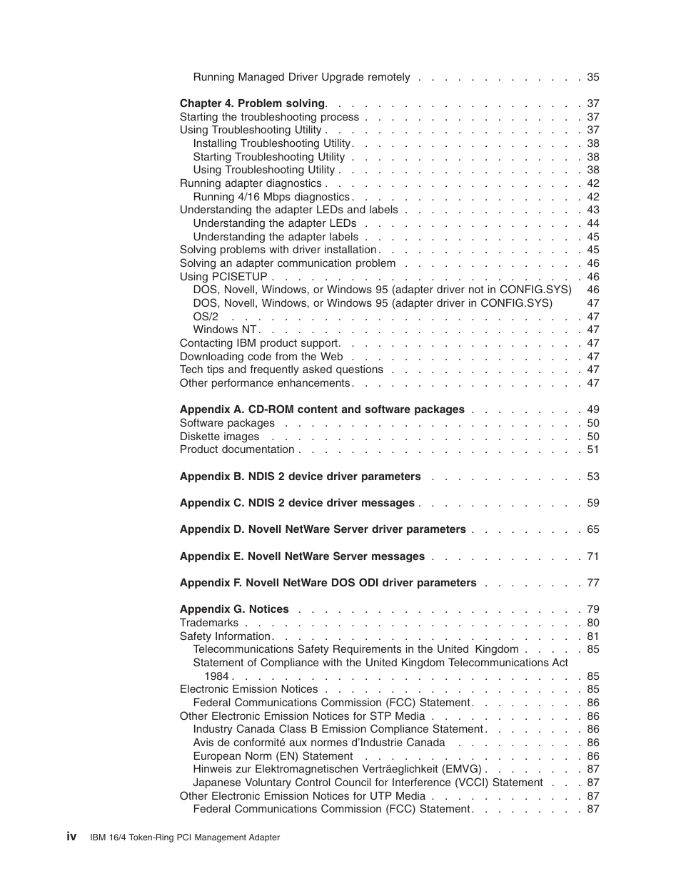 IBM 16/4 Token-Ring User Manual | Page 4 / 113