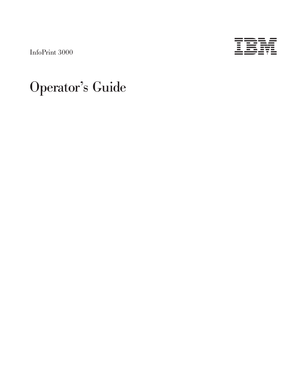 IBM INFO PRINT 3000 User Manual | 346 pages