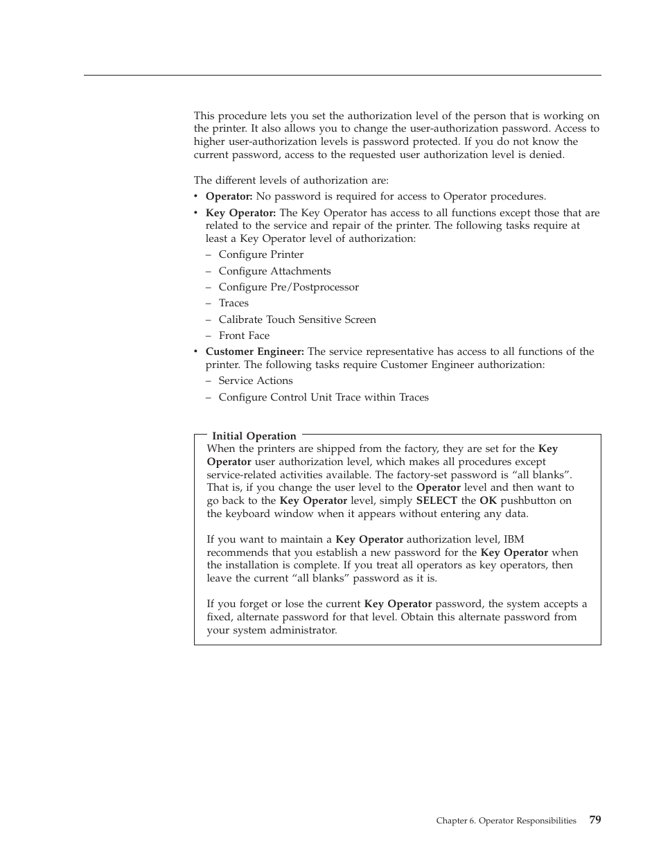 Changing the password or authorization level | IBM INFO PRINT 3000 User Manual | Page 111 / 346