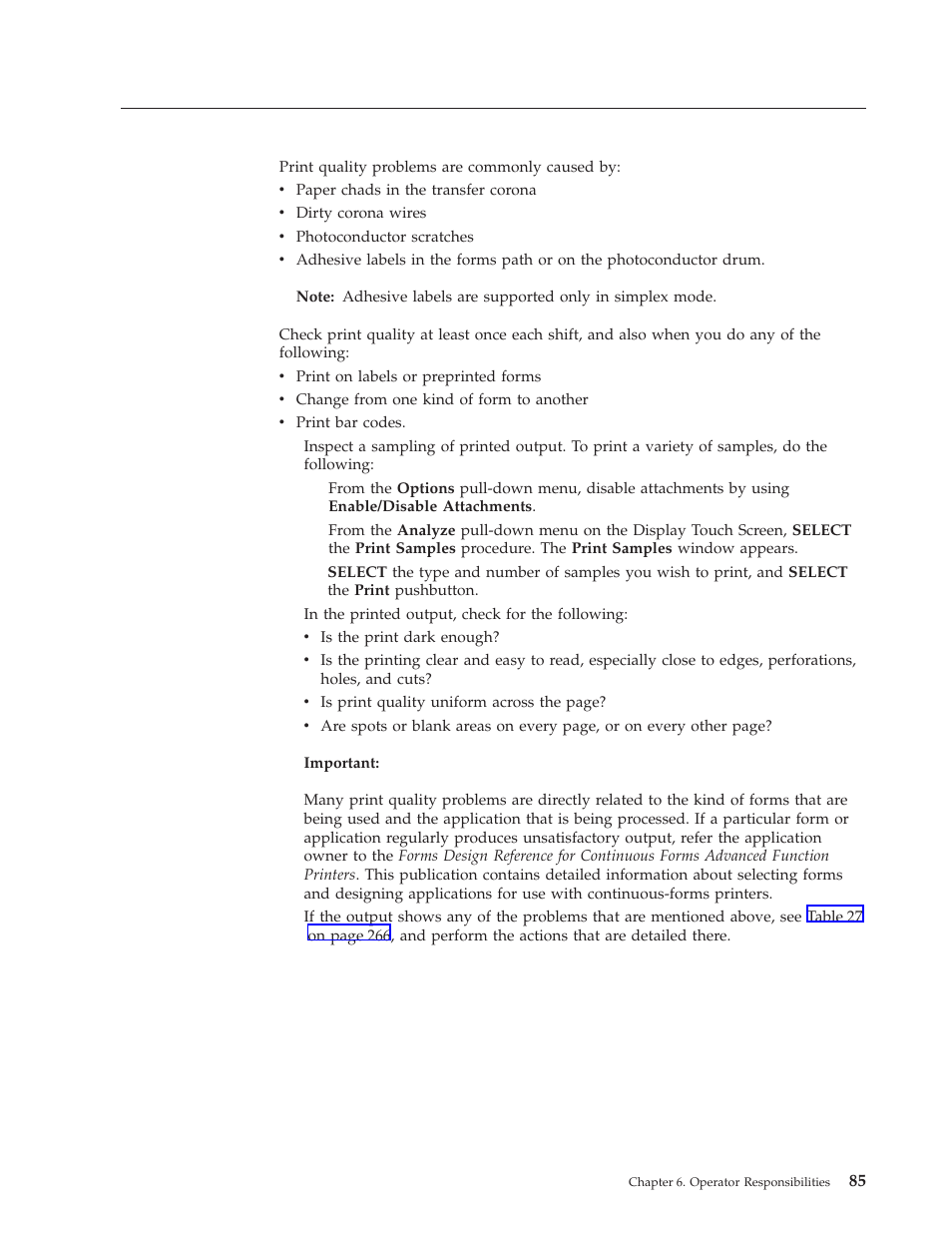 Checking print quality, Checking print quality” on | IBM INFO PRINT 3000 User Manual | Page 117 / 346