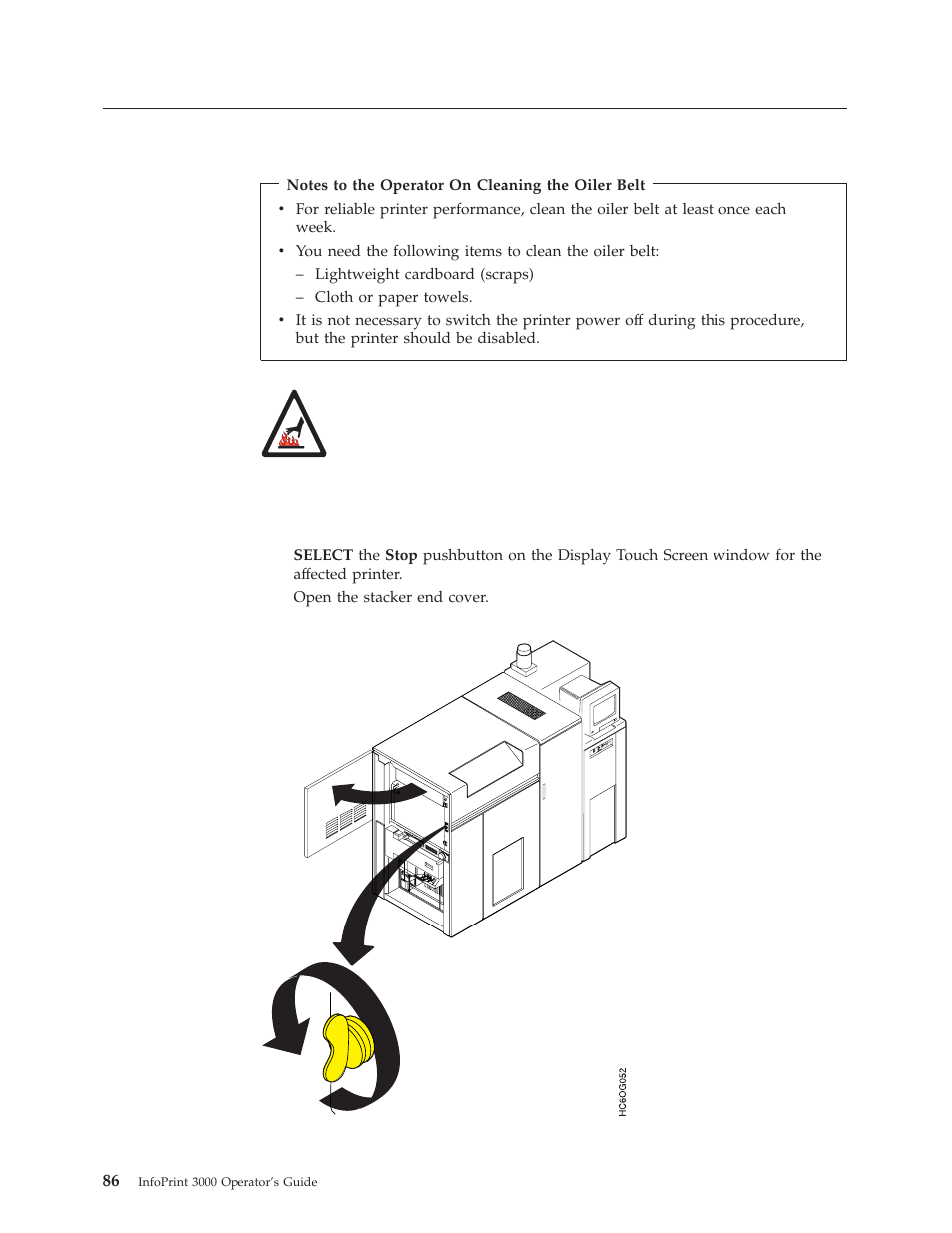 Cleaning the oiler belt | IBM INFO PRINT 3000 User Manual | Page 118 / 346