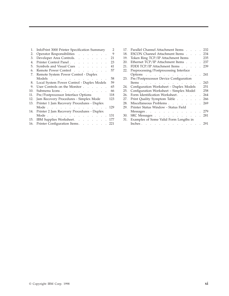 Tables | IBM INFO PRINT 3000 User Manual | Page 13 / 346