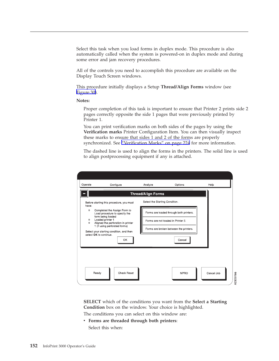 Thread/align forms, Setup window for thread/align forms, Thread/align forms” on | IBM INFO PRINT 3000 User Manual | Page 184 / 346