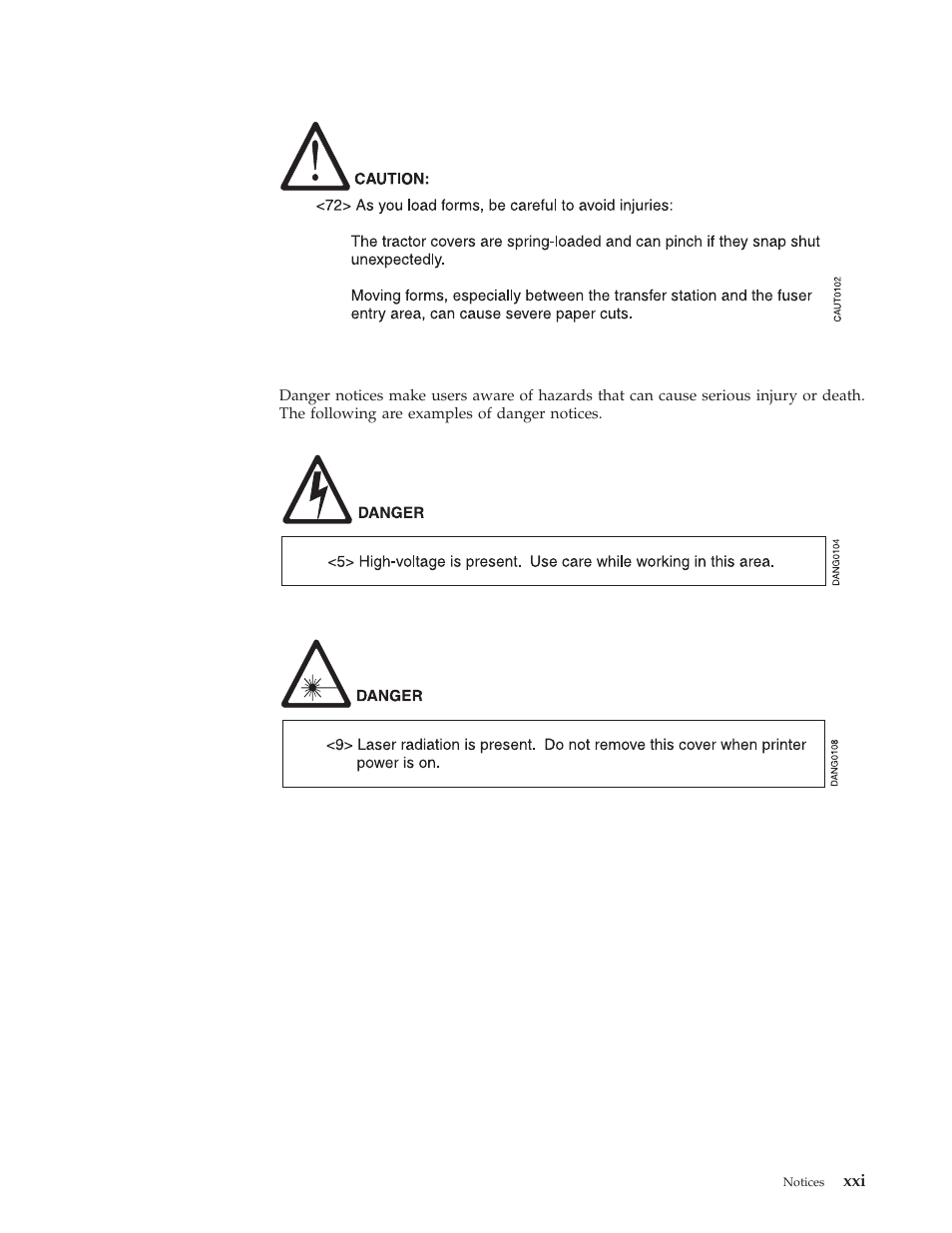 Danger notices | IBM INFO PRINT 3000 User Manual | Page 23 / 346