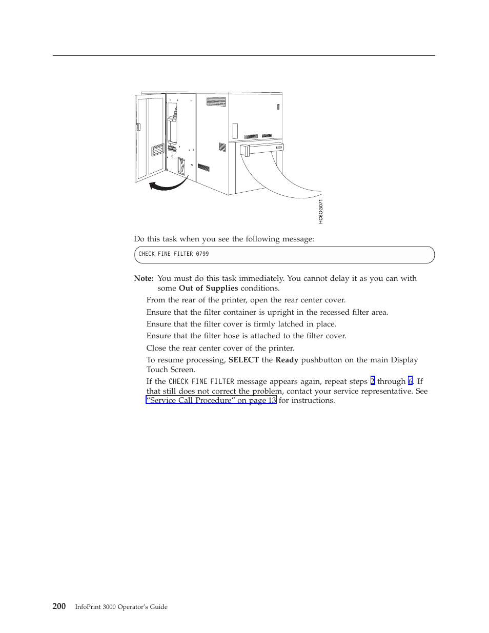 Checking the fine filter | IBM INFO PRINT 3000 User Manual | Page 232 / 346