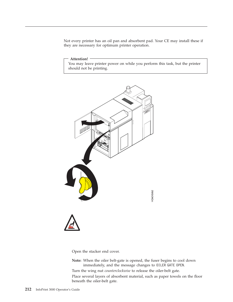 Checking the absorbent pad in the oil pan, Checking the absorbent pad in the oil pan” on | IBM INFO PRINT 3000 User Manual | Page 244 / 346